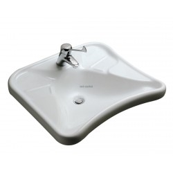 Lavabo ergonomique, sans trop plein Matura 2 Lg : 67 cm Céramique blanc Réf. J445201