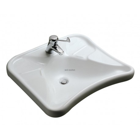 Lavabo ergonomique, sans trop plein Matura 2 Lg : 67 cm Céramique blanc Réf. J445201