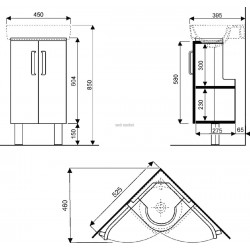 Meuble RENOVA COMPACT pour lave-mains d angle de 32 réf. 009916CBLBB