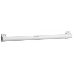 Barre d appui Arsis, 600mm, tube elliptique 38x25mm aluminium époxy blanc, cache-fixations chromé réf 049960