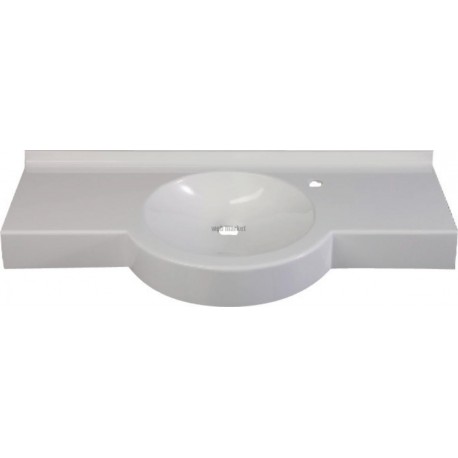 Plan vasque COLORADO, 110 x 50 cm, vasque D38 cm / prof 10 cm Réf. CMRX110BA0100157