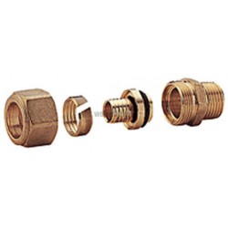 Raccord mâle étanche pour tube plastique PER diamètre 12 x 17 / 10 / 12 réf. R186MY005