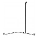 Poignée de douche et barre verticale droite D32 inox poli brillant Réf 5481DP2