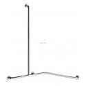 Barre de douche d'angle avec barre verticale gauche diamètre 32 mm inox poli brillant réf. 5481GP2