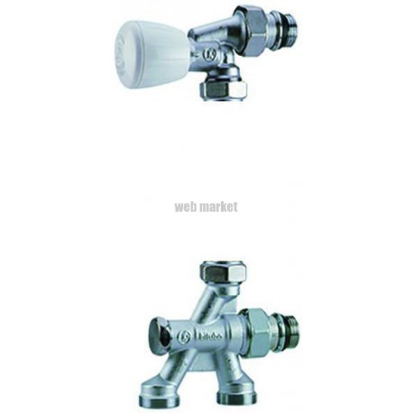 Robinet monotube à 2 voies thermostatisable R438TG - Ø 1/2x16