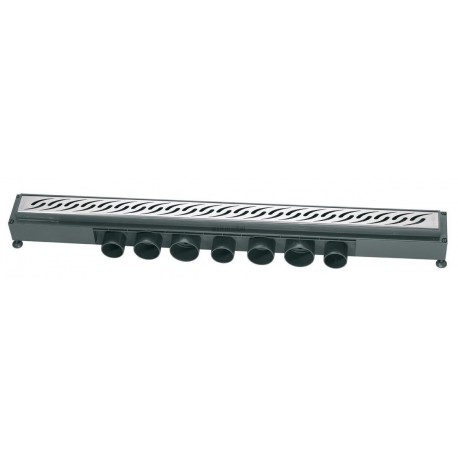Caniveau de douche complet CONCERTO 80 cm ABS Ino x brossé