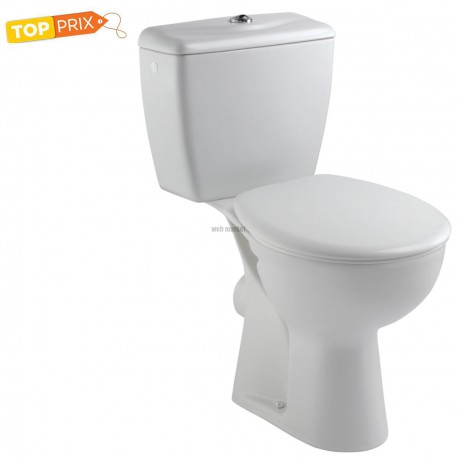Pack WC EOLIA réservoir avec mécanisme 3/6 litres sortie horizontale, blanc Réf E040300
