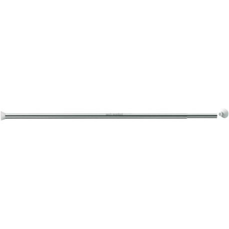 Porte-rideau droit extensible tube aluminium poli embouts caoutchouc 76 à 126 réf. 004051