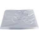 Rideau PVC blanc lisse bas coupé oeillet soudés 12 anneaux plastiques réf. 803182