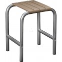 Tabouret de douche de sécurité, tube en aluminium D 30 mm, lattes polypropylène taupe, époxy gris chrome réf. 047652