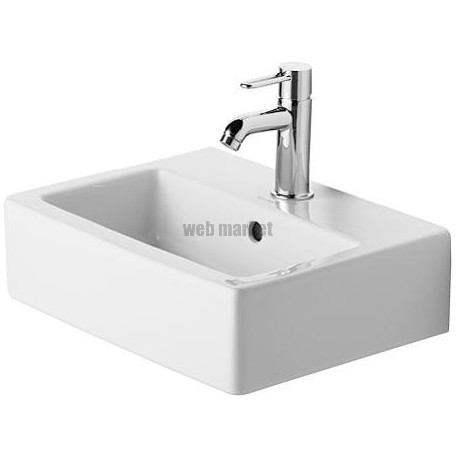 Lave-mains VERO, 45 x 35, avec trop-plein et plage de robinetterie, Blanc Réf. 0704450000