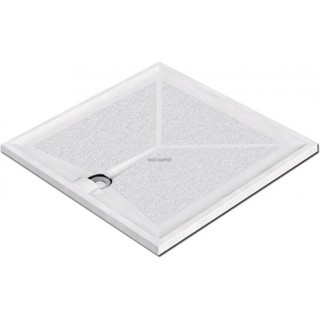 Receveur de douche simple BRADDAN, extra-plat, à poser ou à encastrer, 100 x 80 cm, Réf. 16528
