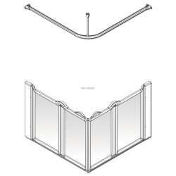 Paroi de douche option E, pivotante, pliante en angle, 1000 x 800 x 900 mm, main gauche Réf. 92320L