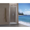 Paroi de douche Concerto accès de face 2 portes battantes 90 cm profilé argent brillant verre transparent