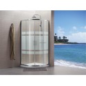 Paroi de douche Concerto quart cercle coulissant L 80 x H 195 cm profilé argent brillant verre sérigraphié