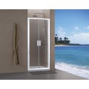 Paroi de douche Concerto accès de face 2 portes battantes 90 cm profilé blanc verre transparent
