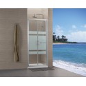 Paroi de douche Concerto accès de face 2 portes battantes 90 cm profilé argent brillant verre sérigraphié