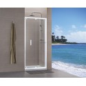Paroi de douche Concerto accès de face escamotable L 70 x H 195 cm profilé blanc verre transparent