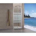 Paroi de douche Concerto accès de face escamotable L 80 x H 195 cm profilé argent brillant verre sérigraphié