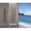Paroi de douche Concerto accès de face escamotable L 90 x H 195 cm profilé argent brillant verre transparent