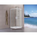 Paroi de douche Concerto accès d angle coulissant L 90 x H 195 cm profilé blanc verre transparent