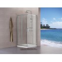Paroi de douche Concerto accès d angle coulissant L 90 x H 195 cm profilé argent brillant verre transparent
