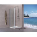 Paroi de douche Concerto retour fixe L 70 x H 195 cm profilé blanc verre transparent