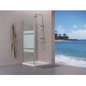 Paroi de douche CONCERTO retour fixe L 90 x H 195 cm profilé argent brillant verre sérigraphié