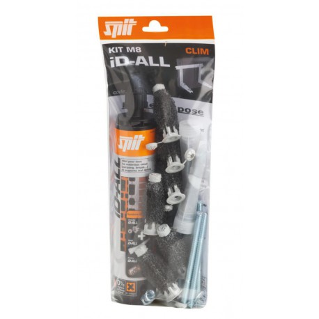 KIT ID-ALL M8 Climatisation - 8 chevilles + 1 cartouche 280 ml + 2 buses + 8 tiges filetées M8