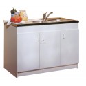 Sous-évier PROGRES NF mélaminé blanc. 3 Portes réf. S10N03140