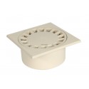 Siphon de cour SC089S PVC sable - 20x20 cm - Ø mâle 80 mm Ø femelle 90 mm