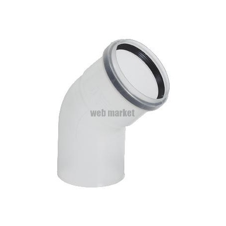 Elément coudé 45° DUALIS FLEXCONDENS pour chaudières gaz ou fioul diamètre _80 réf. 27080521