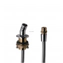 Support de douchette encastré pour bord de baignoire avec flexible métallique 2,00 m, chromé réf. 28307000