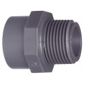 Embout égal fileté mâle 3/4 -25 pvc-u avec emboiture pour collage métrique réf. 721910707