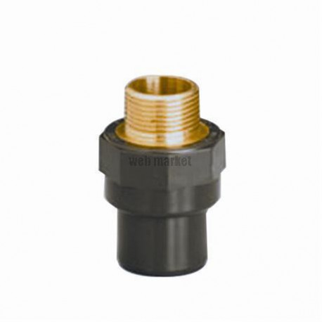 Embout avec filetage laiton B SYSTEM'O PVC/laiton femelle-mâle diamètre 16/20-1/2 réf. HEBL16