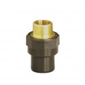 Embout avec filetage laiton A SYSTEM O PVC/laiton femelle-mâle diamètre 63/75x2 réf. HEAL63