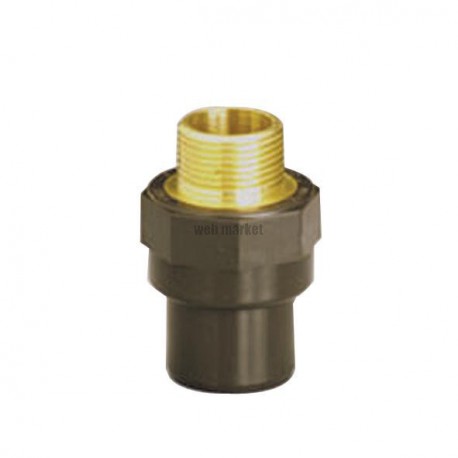 Embout avec filetage laiton A SYSTEM O PVC/laiton femelle-mâle diamètre 20/25-1/2 réf. HEAL20