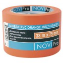 Ruban adhésif PVC plastifié - orange - Novipro - longueur 33 m - largeur 75 mm