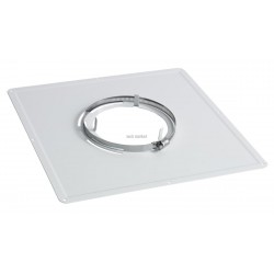 Plaque de propreté inox 400 x 400 blanc diamètre 150 - 153 mm réf. 125155