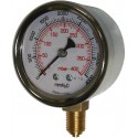 Manomètre diamètre 63mm 0 à 0,06 bar-capsule boitier acier chromé classe 1.6 sec raccord vertical 8x13 en laiton Réf 6183RV39D