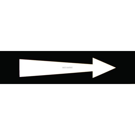 Etiquette fleche noire 200x50 x10mm Réf 215547