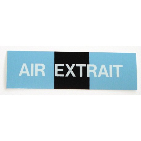 Etiquette air extrait 100x30x10mm paquet de 5 pièces Réf 215621