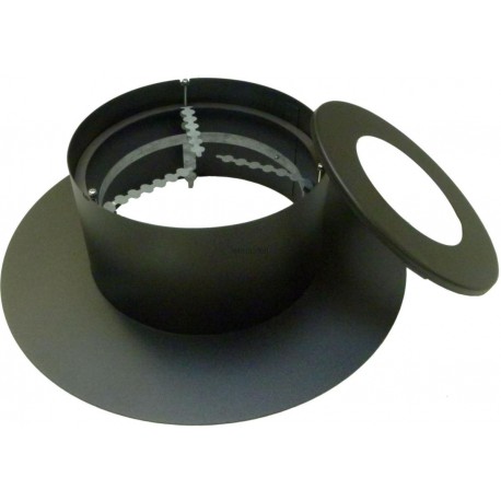 Accessoires de raccordement spécial bois cache conduit rond noir tl d 153 réf. 129515