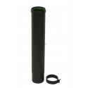 Conduits pellets - email noir mat tuyau coulissant noir mat d 80 + bague réf. 348549