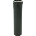 Conduits pellets - email noir mat tuyau 33 cm noir mat d 100 + joint a levres réf. 341339
