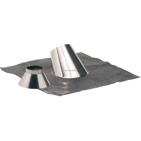 Conduits pellets - double paroi inox solin 5° a 30° inox + collet d 80 - 130 réf. 481480