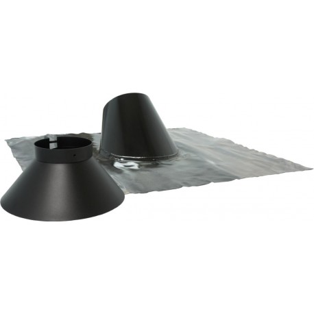 Solin 5 à 30 INOX + collet diamètre 80 / 125 mm pour BIOTEN LAQUE NOIR RAL 9005 réf. 471485