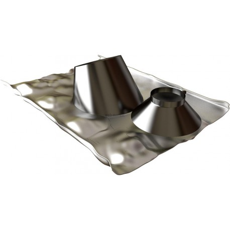 Solin 30 à 45 INOX + collet diamètre 80 / 125 mm pour BIOTEN LAQUE NOIR RAL 9005 réf. 471585