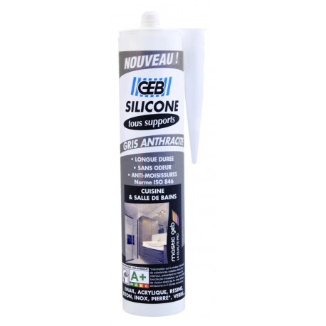 Silicone tous supports gris anthracite cartouche 280 ml