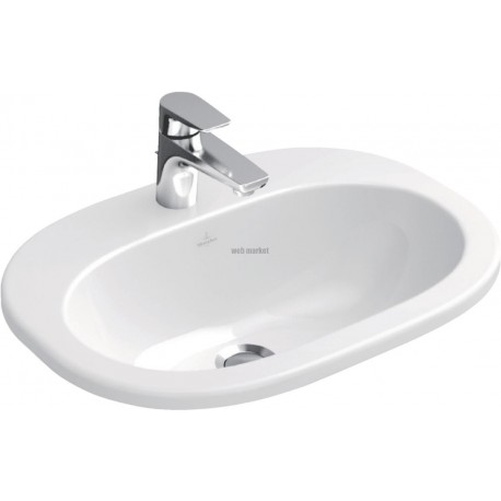 Vasque à encastrer O.NOVO 56 x 40,5 cm en porcelaine, avec trop-plein, blanc Réf. 41615601